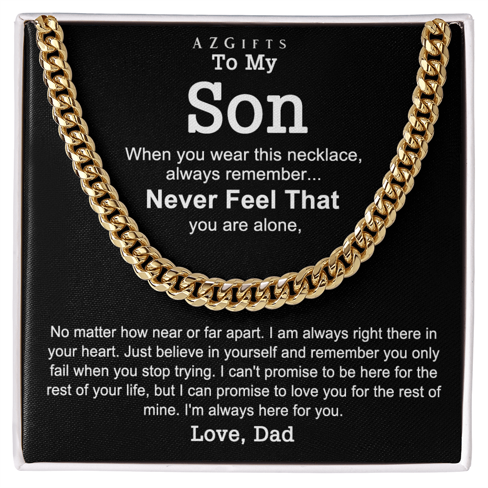 Father to Son Cuban Chain Necklace, Father Son Necklace, Gifts for Son from Dad, Christmas Holiday Gifts Idea for Son, Necklace for Son from Dad Xmas Holiday Cuban Link Chain Amazon