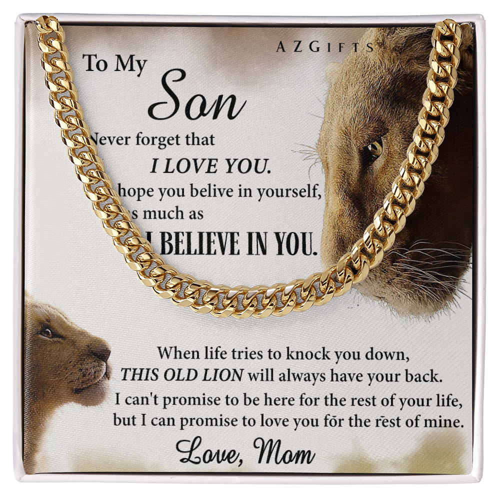 Son Gifts from Mom To My Son Cuban Link Chain Gift from Mom, My Son Necklace from Mom, Son Chain Necklace from Mom, Graduation Gift for Sons Birthday Gift Cuban Link Chain Amazon