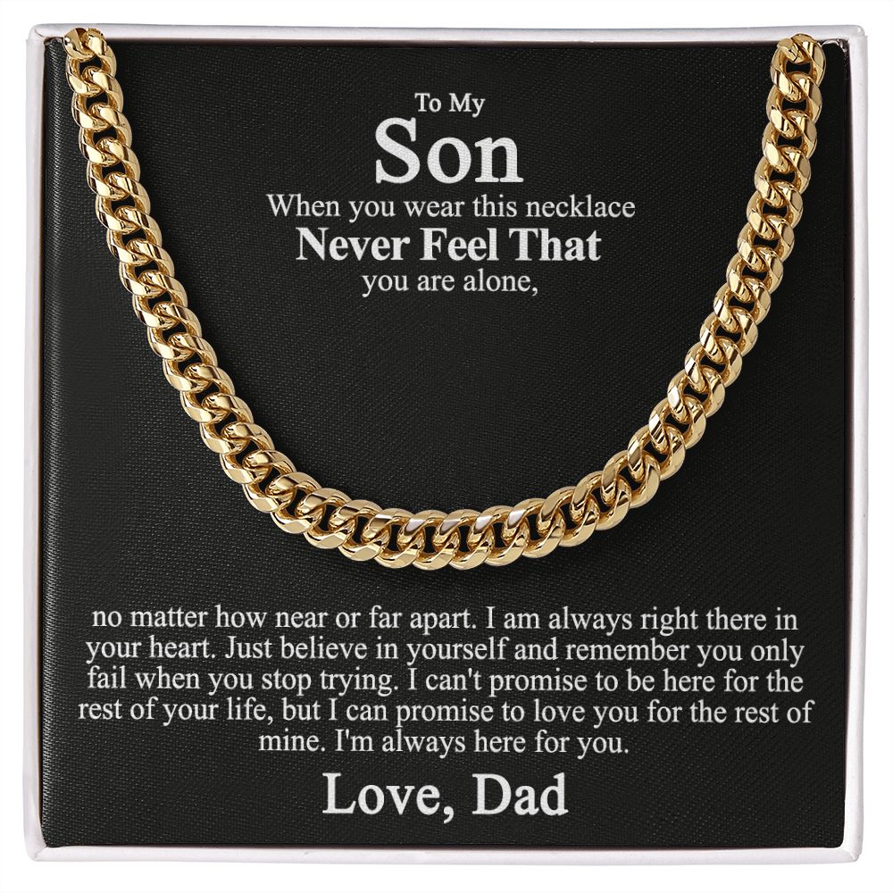 To My Son Necklace From Mom and Dad Jewelry Son Gifts From Mom and Dad, Mother and Son Necklace, Birthday Gift For My Son Graduation Christmas Cuban Link Chain Necklace Present