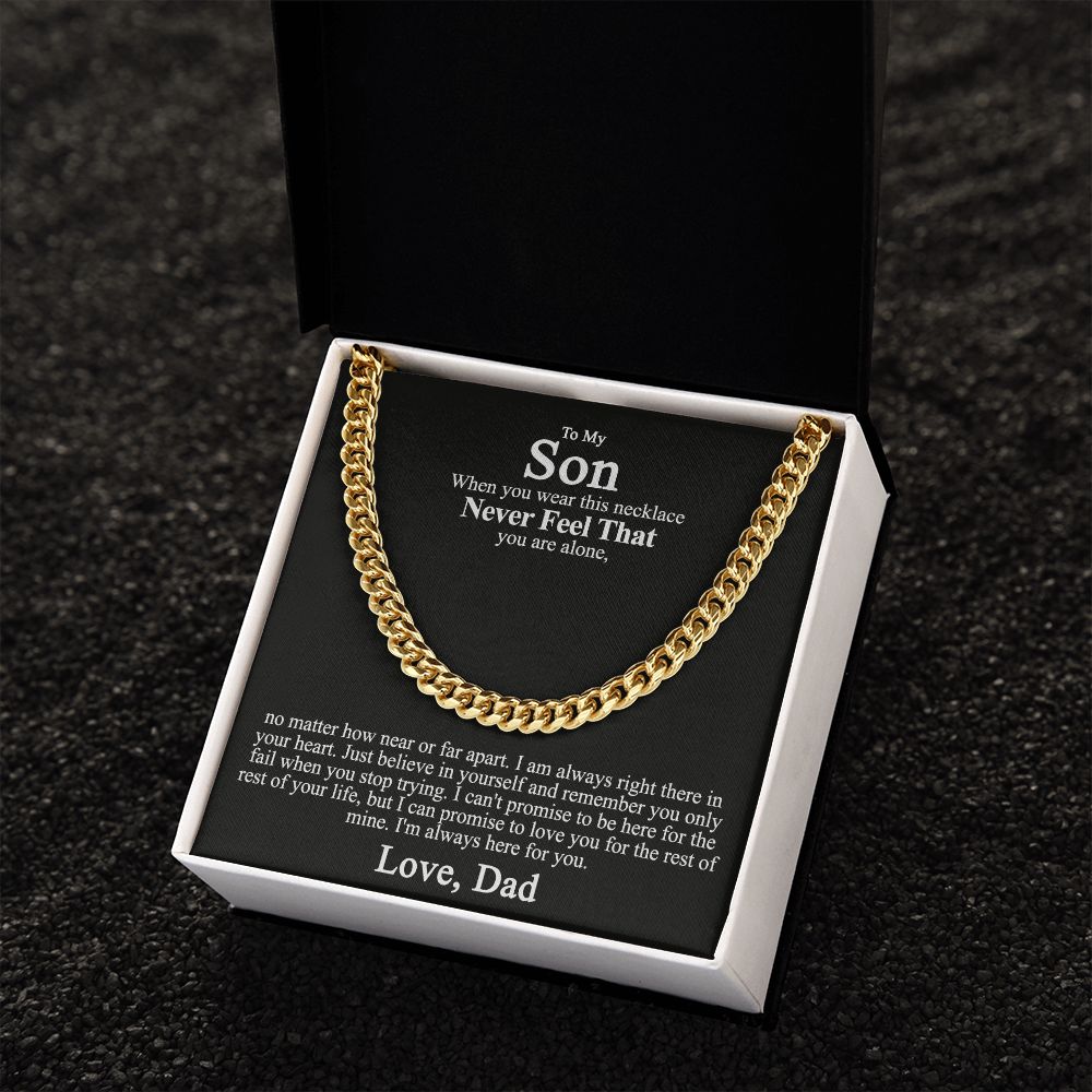To My Son Necklace From Mom and Dad Jewelry Son Gifts From Mom and Dad, Mother and Son Necklace, Birthday Gift For My Son Graduation Christmas Cuban Link Chain Necklace Present