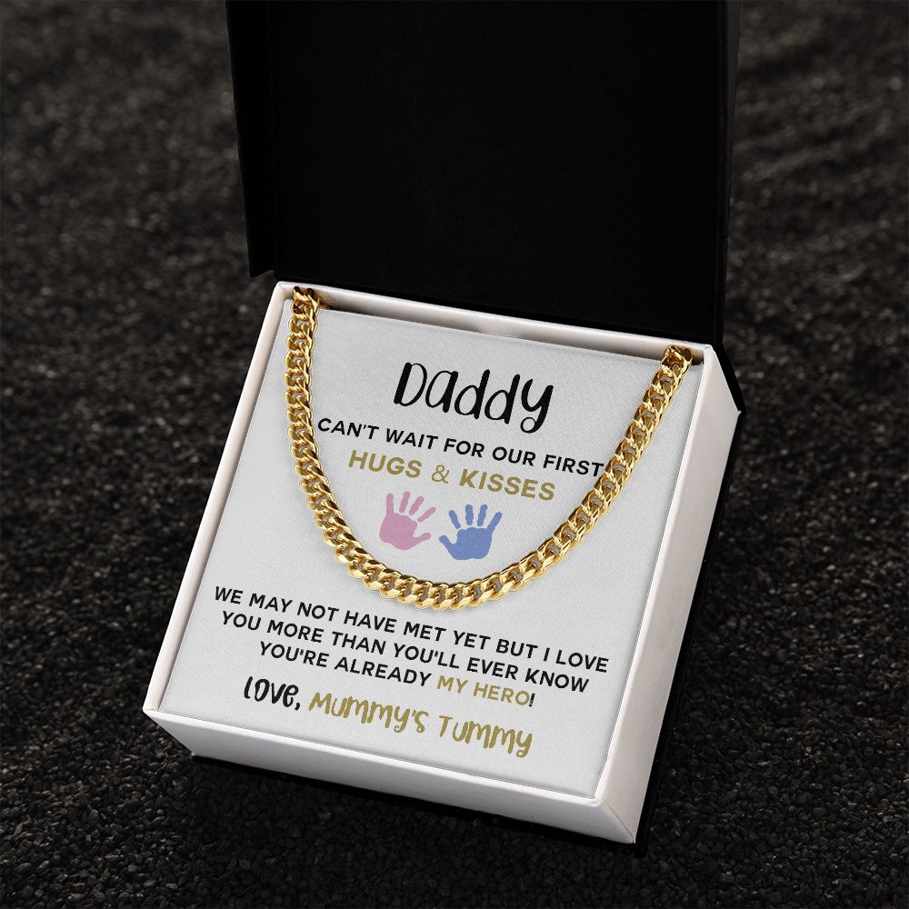 Daddy To Be Keepsake Gift From Baby Bump Cuban Link Chain Daddy To Be Necklace 175443812671