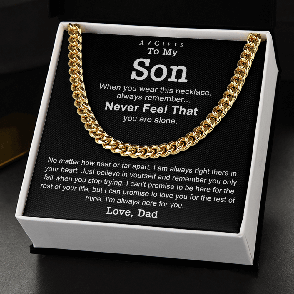 Father to Son Cuban Chain Necklace, Father Son Necklace, Gifts for Son from Dad, Christmas Holiday Gifts Idea for Son, Necklace for Son from Dad Xmas Holiday Cuban Link Chain Amazon