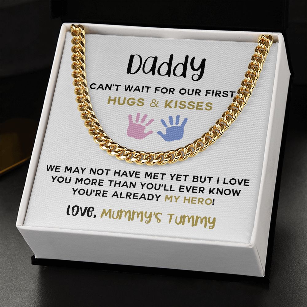 Daddy To Be Keepsake Gift From Baby Bump Cuban Link Chain Daddy To Be Necklace 175443812671