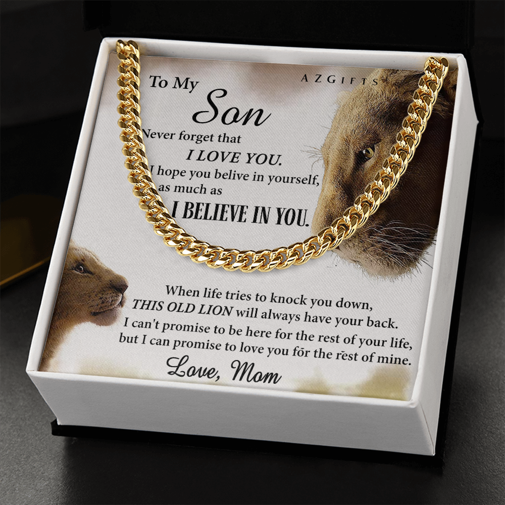 Son Gifts from Mom To My Son Cuban Link Chain Gift from Mom, My Son Necklace from Mom, Son Chain Necklace from Mom, Graduation Gift for Sons Birthday Gift Cuban Link Chain Amazon