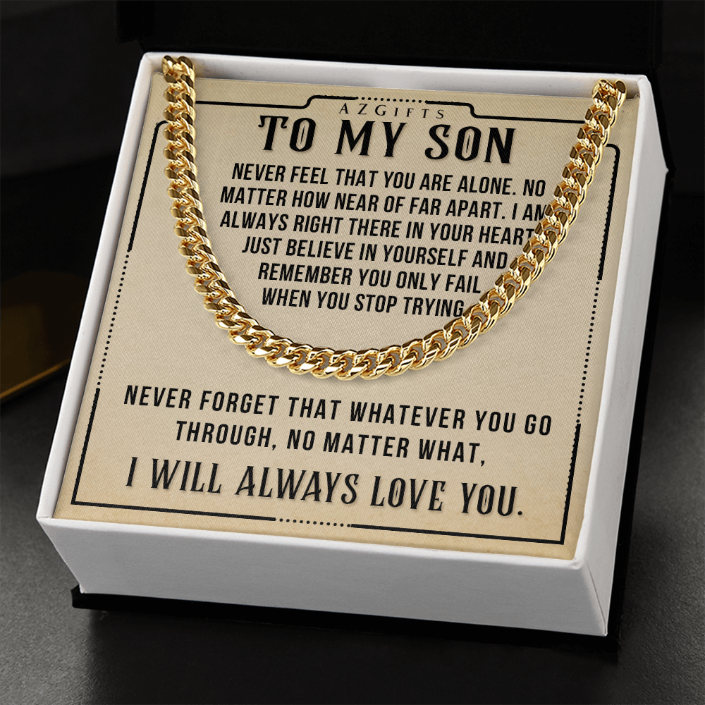To My Son Necklace Gift For Son Jewelry for Him Teenager Gift Birthday Gift for Son Present From Mom Dad Cuban Link Chain Necklace For Son Christmas Graduation Gift Cuban Link Chain Amazon