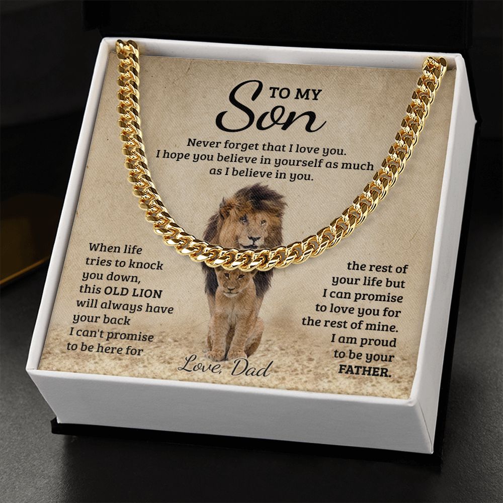 To My Son Cuban Chain Necklace from Dad Son Necklace from Mom Mother to Son Gift 175304751371