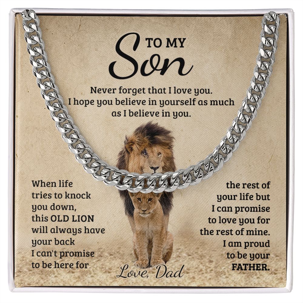 To My Son Cuban Chain Necklace from Dad Son Necklace from Mom Mother to Son Gift 175304751371