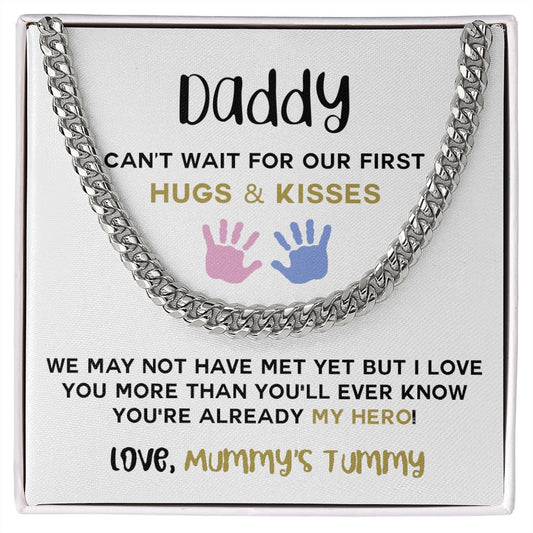 Daddy To Be Keepsake Gift From Baby Bump Cuban Link Chain Daddy To Be Necklace 175443812671