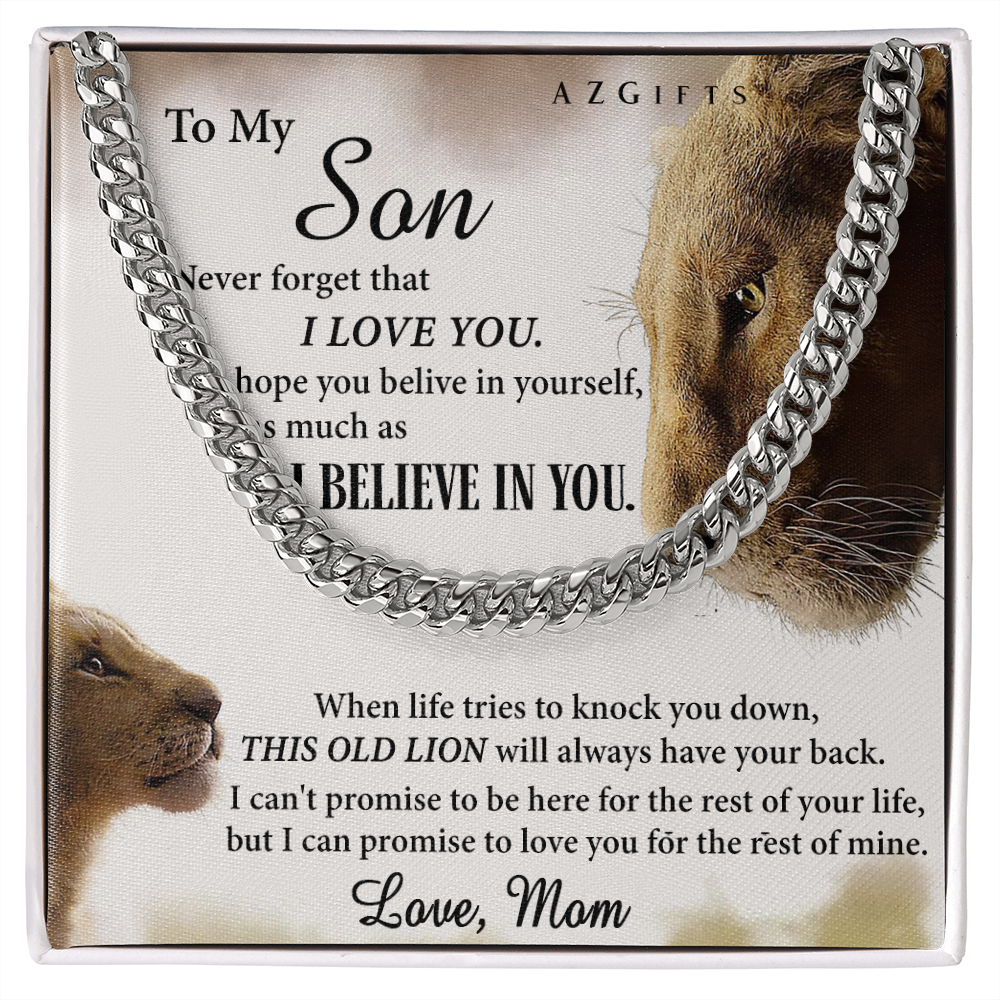 Son Gifts from Mom To My Son Cuban Link Chain Gift from Mom, My Son Necklace from Mom, Son Chain Necklace from Mom, Graduation Gift for Sons Birthday Gift Cuban Link Chain Amazon