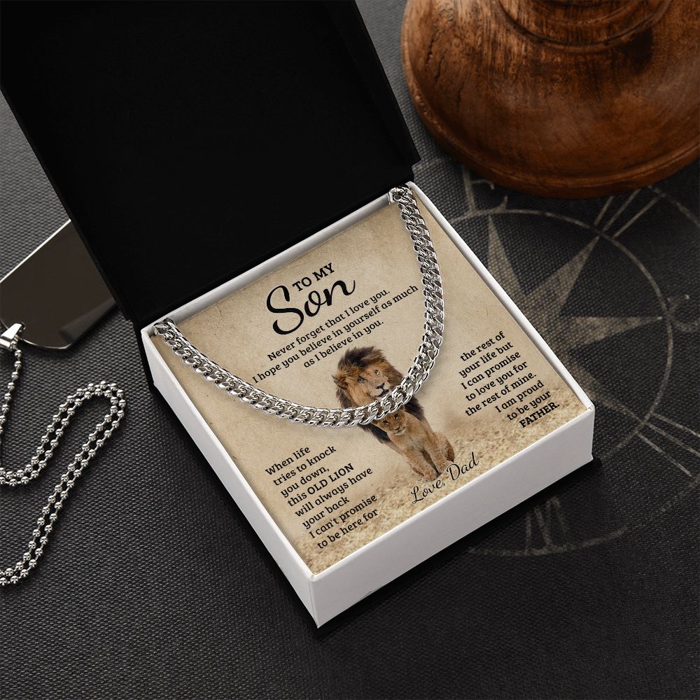 To My Son Cuban Chain Necklace from Dad Son Necklace from Mom Mother to Son Gift 175304751371
