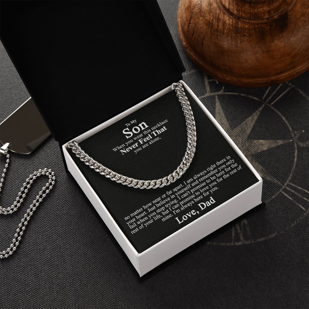 To My Son Necklace From Mom and Dad Jewelry Son Gifts From Mom and Dad, Mother and Son Necklace, Birthday Gift For My Son Graduation Christmas Cuban Link Chain Necklace Present