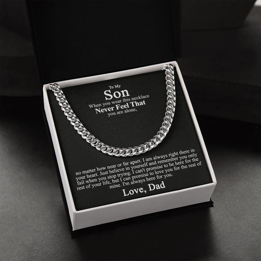 To My Son Necklace From Mom and Dad Jewelry Son Gifts From Mom and Dad, Mother and Son Necklace, Birthday Gift For My Son Graduation Christmas Cuban Link Chain Necklace Present