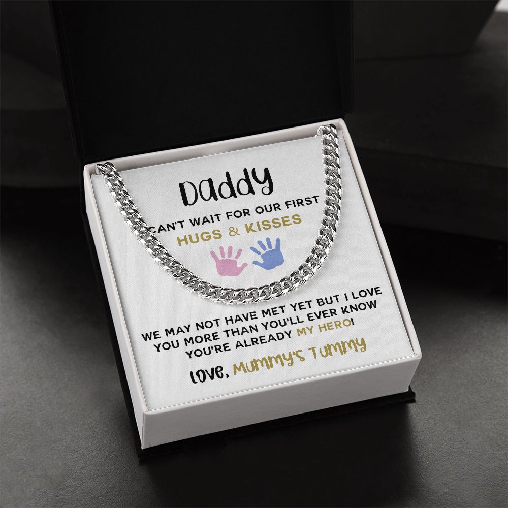 Daddy To Be Keepsake Gift From Baby Bump Cuban Link Chain Daddy To Be Necklace 175443812671
