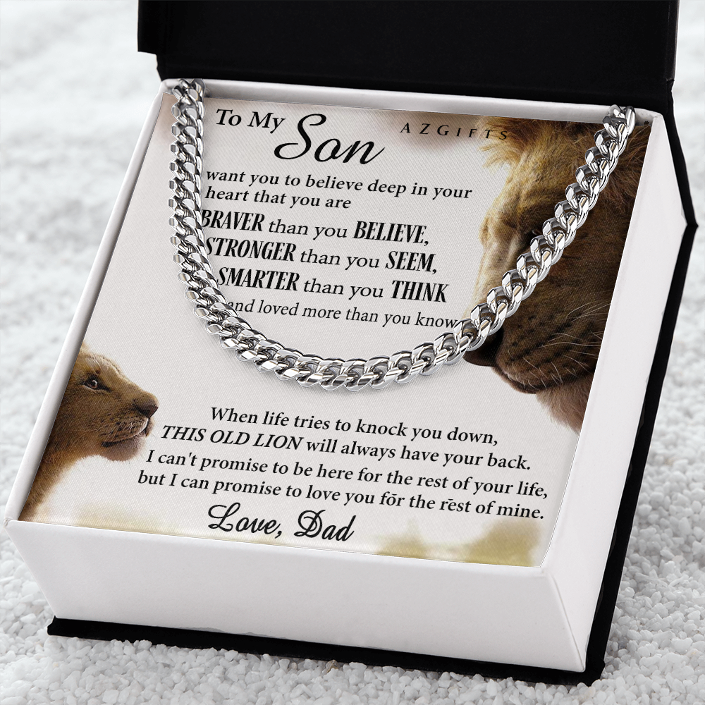 Son Gift From Dad Son Necklace Love Son Inspirational Gifts Birthday Graduation Christmas Holiday Gifts For Son Cuban Link Chain Necklace for Son Gifts From Father Dad Cuban Link Chain Amazon