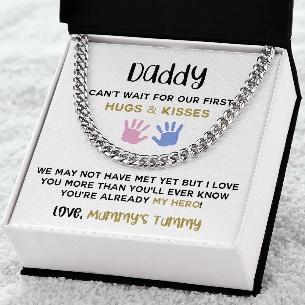 Daddy To Be Keepsake Gift From Baby Bump Cuban Link Chain Daddy To Be Necklace 175443812671