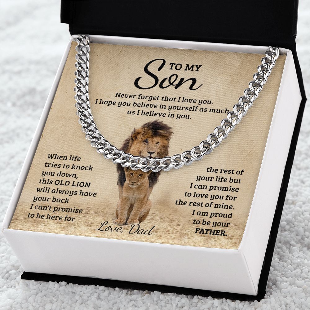 To My Son Cuban Chain Necklace from Dad Son Necklace from Mom Mother to Son Gift 175304751371