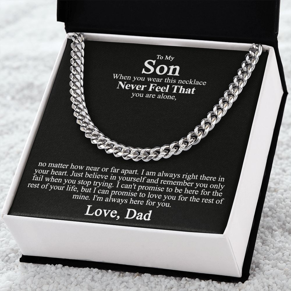 To My Son Necklace From Mom and Dad Jewelry Son Gifts From Mom and Dad, Mother and Son Necklace, Birthday Gift For My Son Graduation Christmas Cuban Link Chain Necklace Present