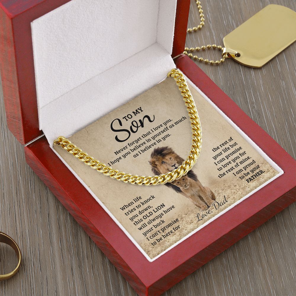 To My Son Cuban Chain Necklace from Dad Son Necklace from Mom Mother to Son Gift 175304751371