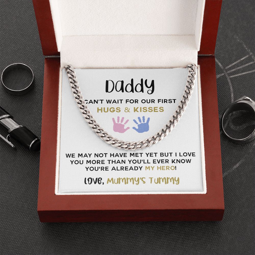Daddy To Be Keepsake Gift From Baby Bump Cuban Link Chain Daddy To Be Necklace 175443812671