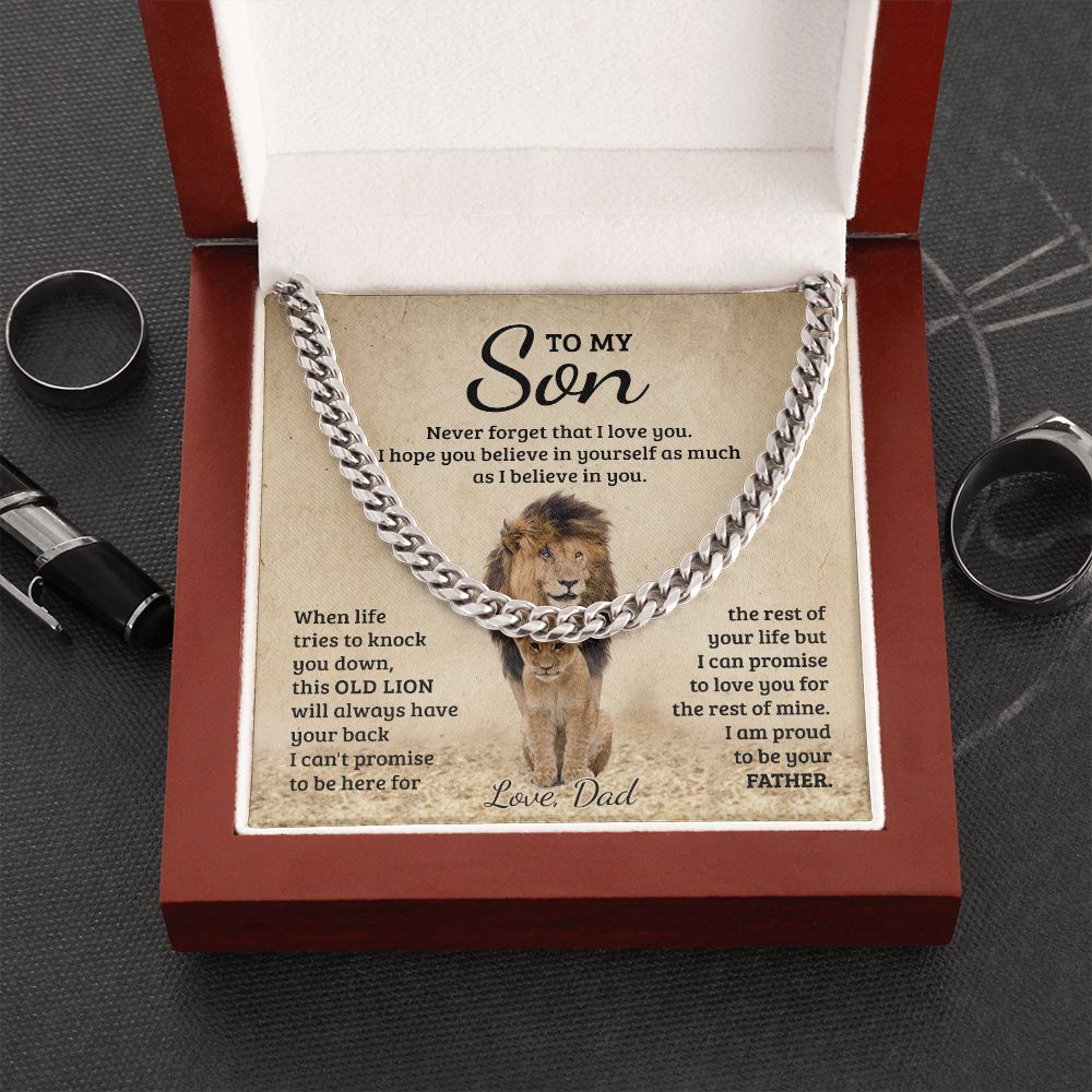 To My Son Cuban Chain Necklace from Dad Son Necklace from Mom Mother to Son Gift 175304751371