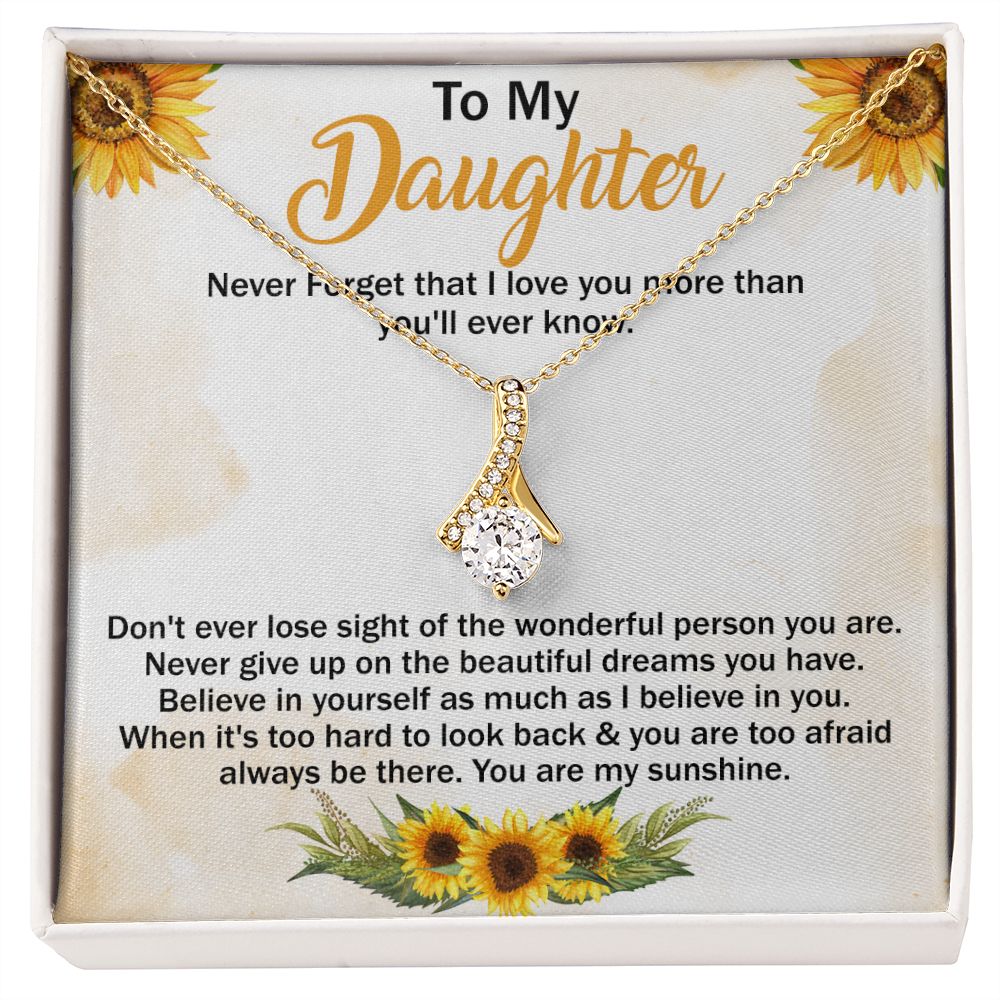 Jewelry Pendant Present for Daughter, To My Daughter Gift Necklace from Mom, Mother Daughter Gift Ideas, Birthday Christmas Gift Graduation Gifts for Daughters, Mother and Daughter Necklace 11 Alluring Beauty Necklace