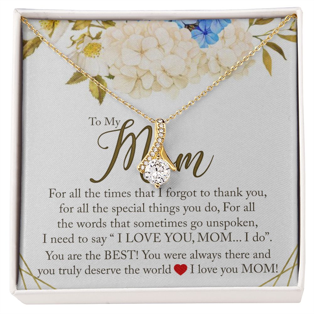To My Mom Necklace, Gift For Mom, Mother's Day Gift from Daughter, Mom Jewelry Gift for Mothers Day, Birthday Gift for Mother, Moms Gift from Daughter Son, Necklace for Mom Mother 16 Alluring Beauty Necklace