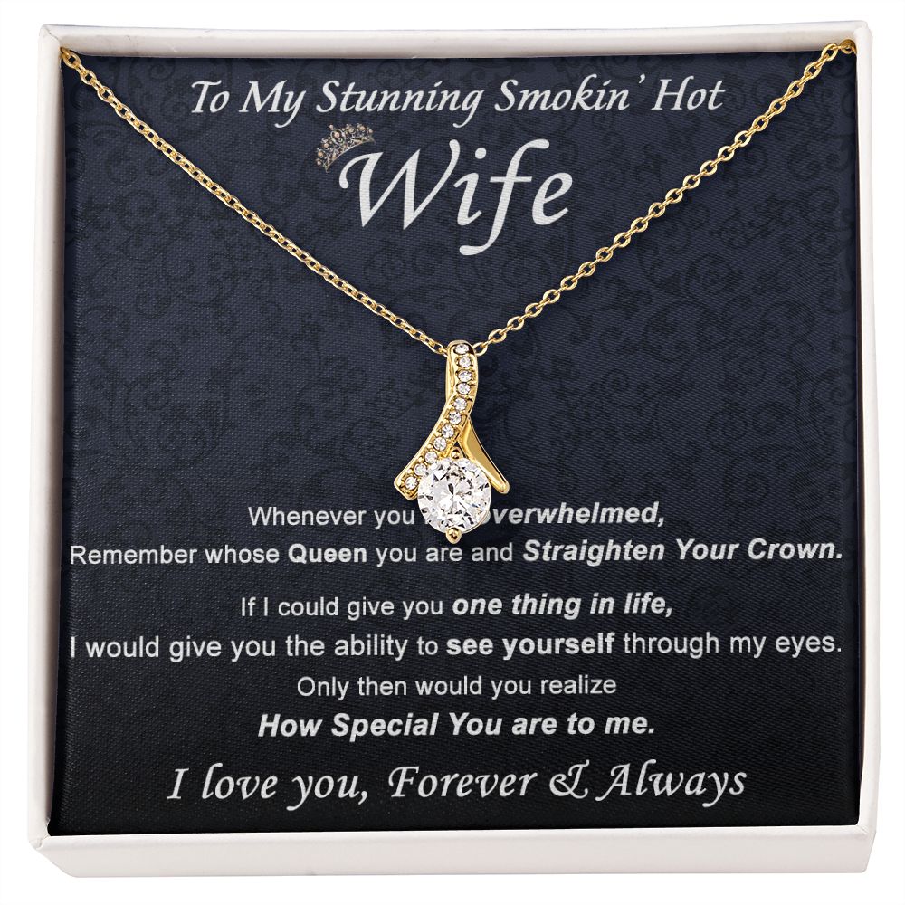 To My Wife Necklace from Husband, Personalized Necklace for Women, Luxury Necklace for Wife from Man Men, Wedding Anniversary Present For Wife, Beautiful Wife Jewelry Christmas Birthday Gift For Wife21 Alluring Beauty Necklace