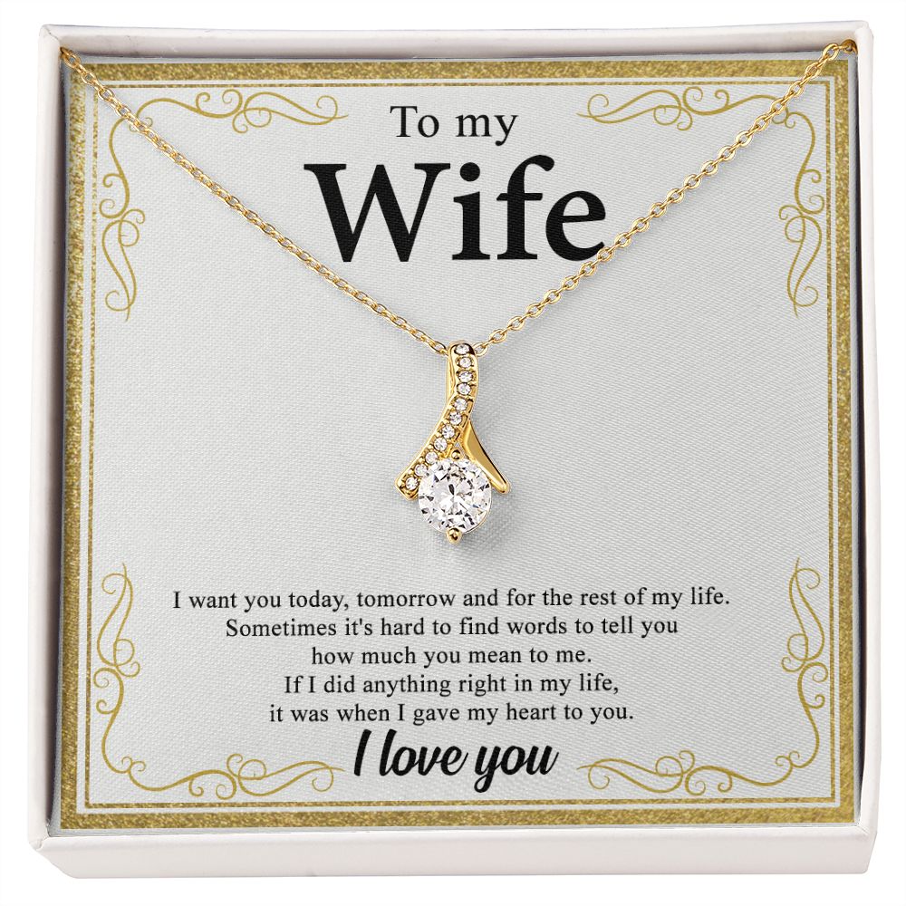 To My Wife Alluring Love Necklace Gift for Wife Valentines Day Gift for Her Alluring Beauty Necklace