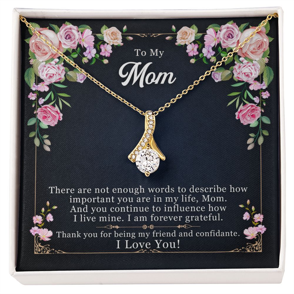 To My Mom Necklace Pendant Gift From Daughter Thank You For Being My Friend And Confidant With Message Card Gift For Mom Alluring Beauty Necklace