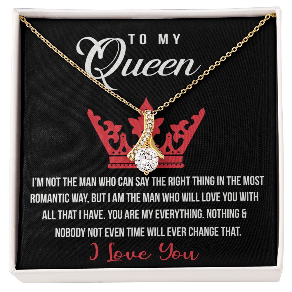To My Queen Love Knot Necklace, Gift For Wife Girlfriend Soulmate Future Wife Alluring Beauty Necklace