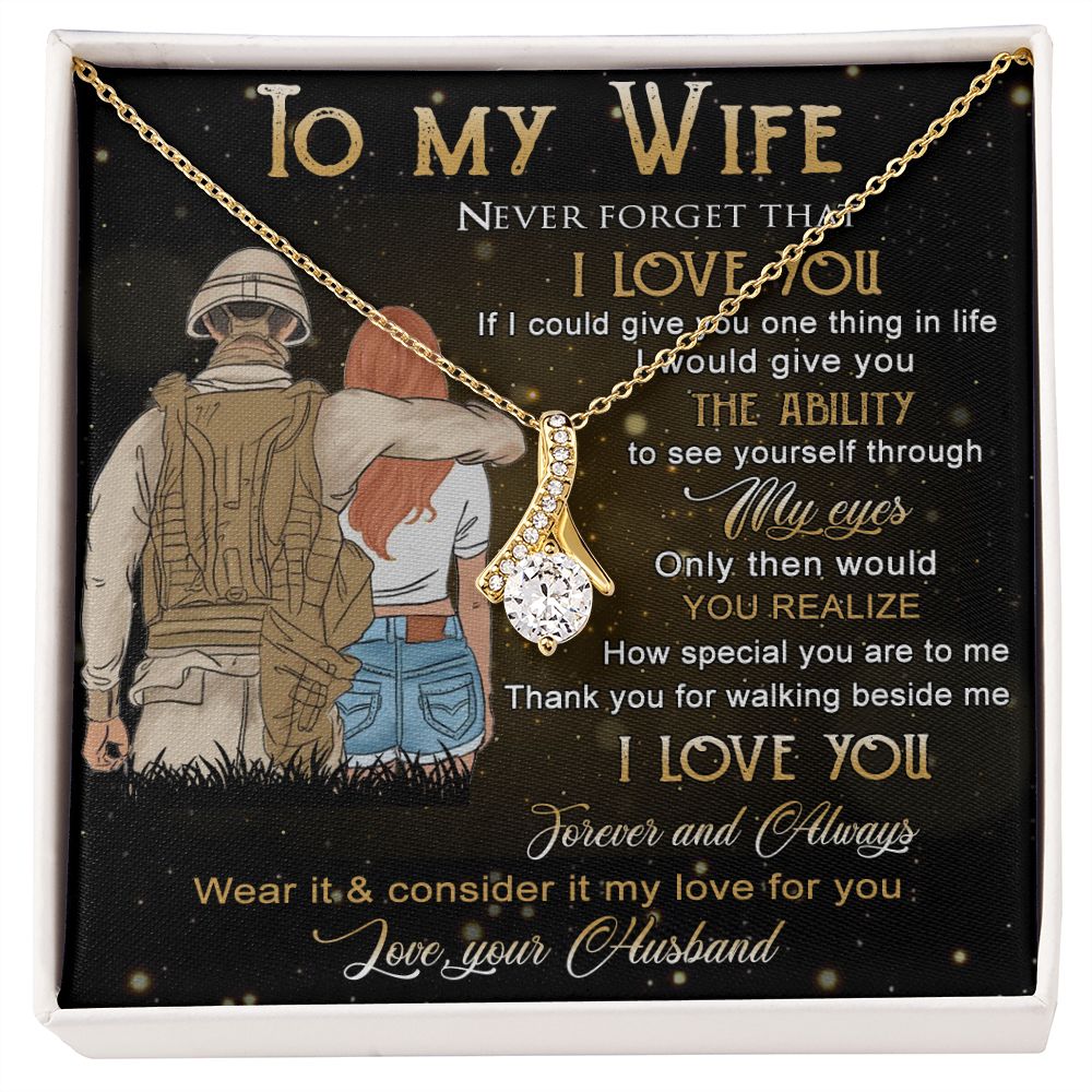 Birthday Gifts For Wife, Necklace Gifts For Wife From Husband, To My Wife Jewelry For Women , To My Wife Necklace  from Husband Wedding Anniversary Present For Wife, Beautiful Wife Jewelry Christmas21 Alluring Beauty Necklace