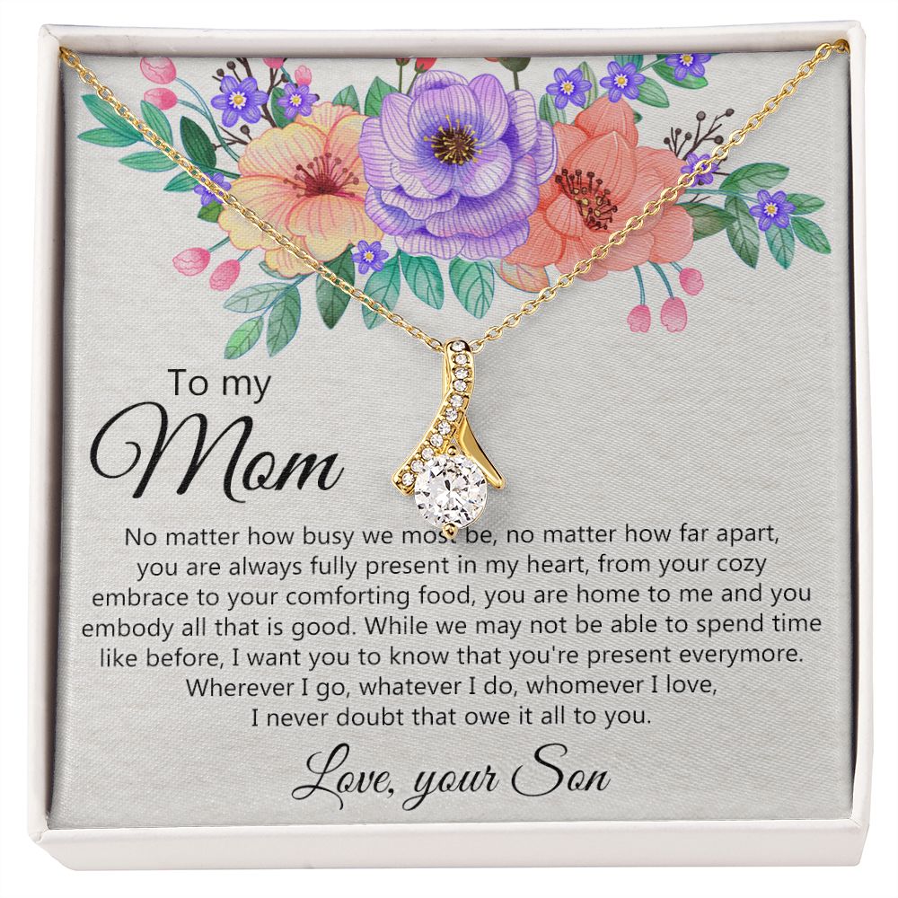 To my Mom Love Your Son Necklace, Meaningful Gift for Mom Necklace Jewelry for Women, Gift for Mom from Son, Son to Mom Jewelry Box, Mom Gift on Mother's Day Birthday Holiday Present Alluring Beauty Necklace