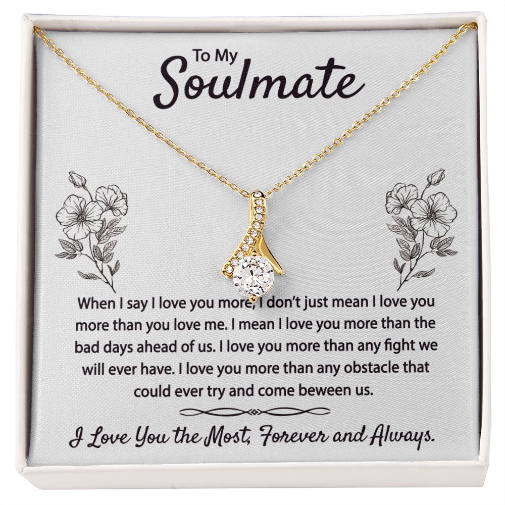 To My Soulmate Necklace for Women Birthday Christmas Jewelry Gifts For My Wife with Message Card Box Personalized Gift Present Pendant for Future Wife Soulmate Girlfriend Love 9 Alluring Beauty Necklace
