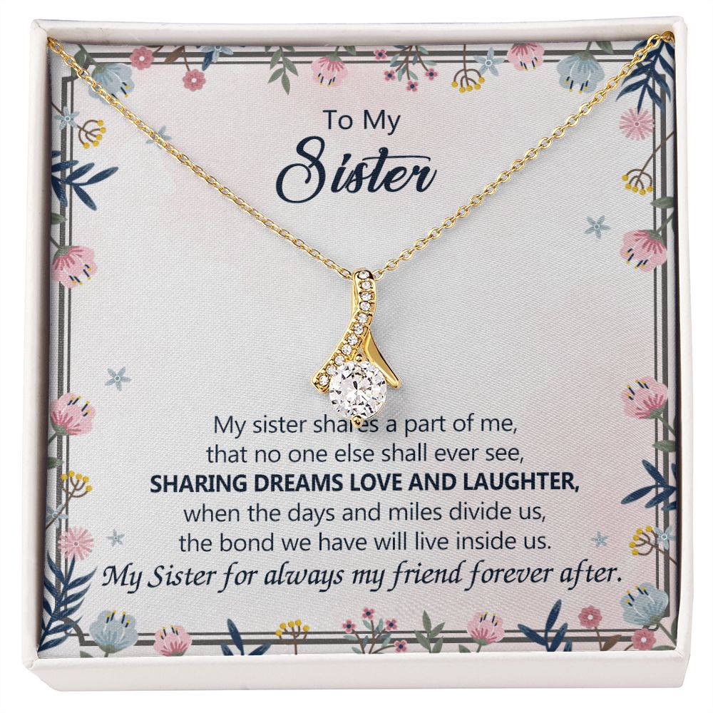 To My Sister Necklace Pendant Inspirational Jewelry For Women Teen Girl Family and Friendship Gifts Sisters Gifts Idea Sister Jewelry Necklace for Sisters Gift for Sister 301 Alluring Beauty Necklace
