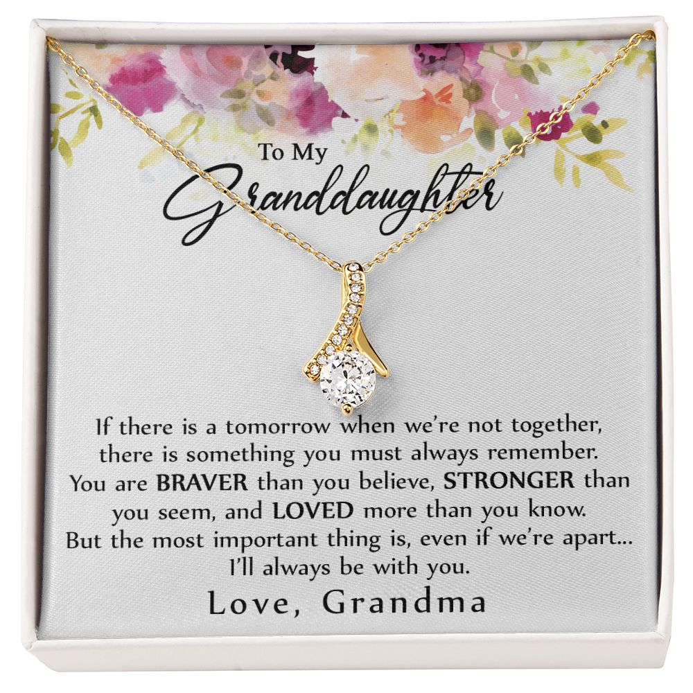 To My Granddaughter Love Knot Necklace, Graduation Gift For Girl From Grandma Alluring Beauty Necklace