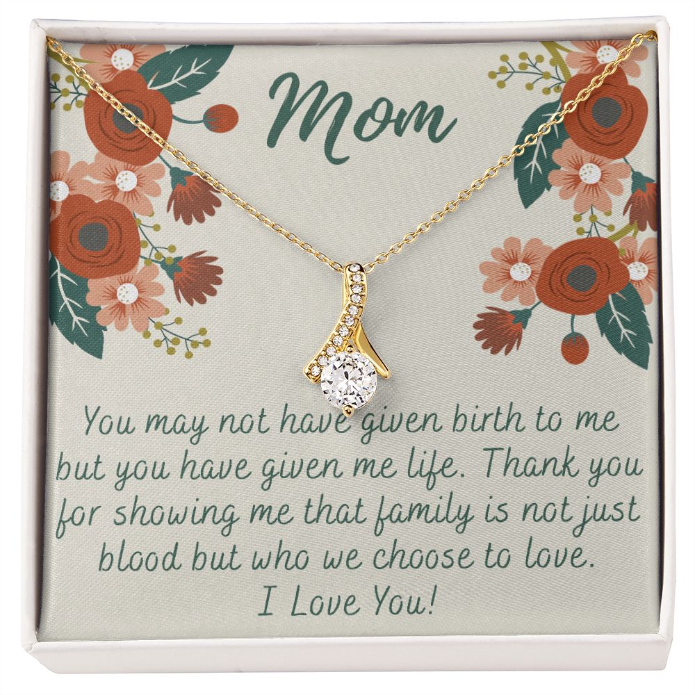 To My Mom Love Knot Necklace Gift for Stepmom Birthday Present Idea for Mother Alluring Beauty Necklace
