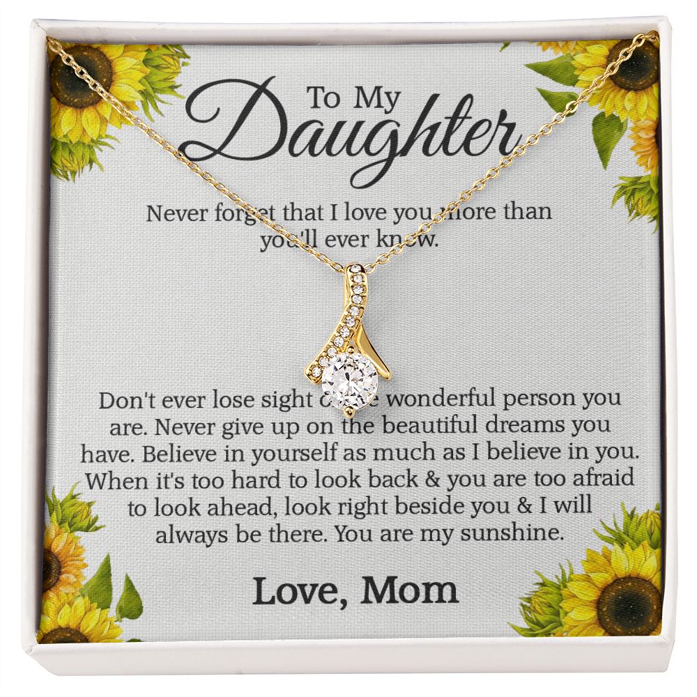 Mother Daughter Gift Ideas, To My Daughter Gift Necklace from Mom, Jewelry Pendant Present for Daughter, Birthday Christmas Gift Graduation Gifts for Daughters, Mother and Daughter Necklace 2132 Alluring Beauty Necklace