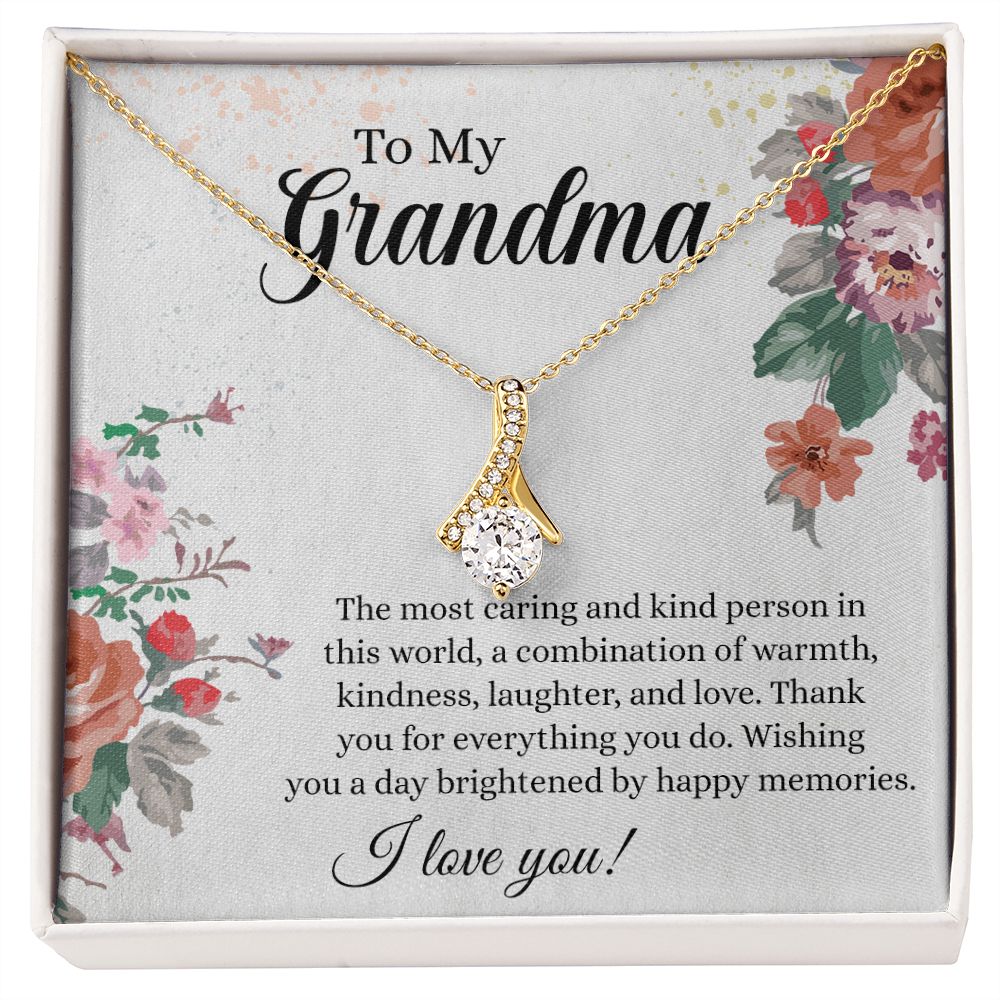 To My Grandma Necklace, Gift for Grandmother Necklace, Mothers Day Gift For Grandma Nana, Grandma Jewelry From Grandchildren GrandKids , Jewelry Box Gift For Grandma Grandmother18 Alluring Beauty Necklace