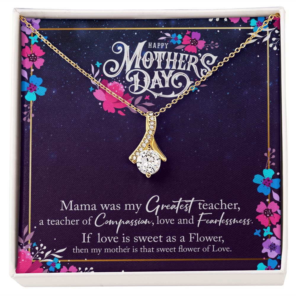 To My Mom Mother Necklace Pendant Gìt From Daughter Or Son Happy Mothers Day Mama Was My Greatest Teacher With Message Card Gift For Mom Alluring Beauty Necklace