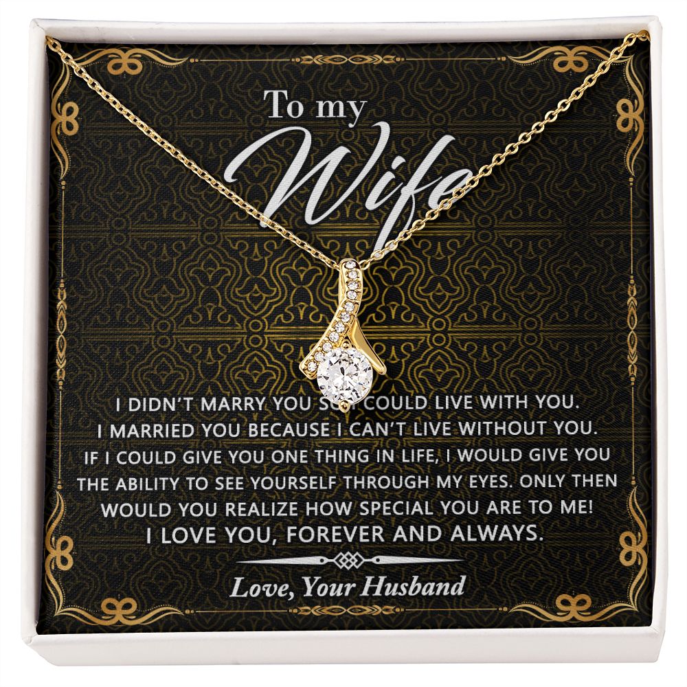 Birthday Gifts For Wife, Necklace Gifts For Wife From Husband, To My Wife Jewelry For Women , To My Wife Necklace  from Husband Wedding Anniversary Present For Wife, Beautiful Wife Jewelry Christmas25 Alluring Beauty Necklace