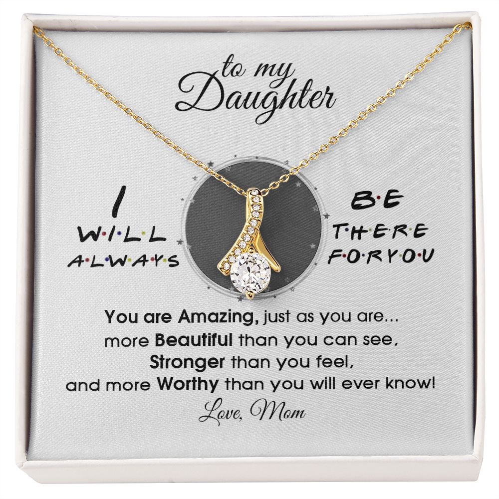 Mother Daughter Gift Ideas, To My Daughter Gift Necklace from Mom, Jewelry Pendant Present for Daughter, Birthday Christmas Gift Graduation Gifts for Daughters, Mother and Daughter Necklace 33 Alluring Beauty Necklace