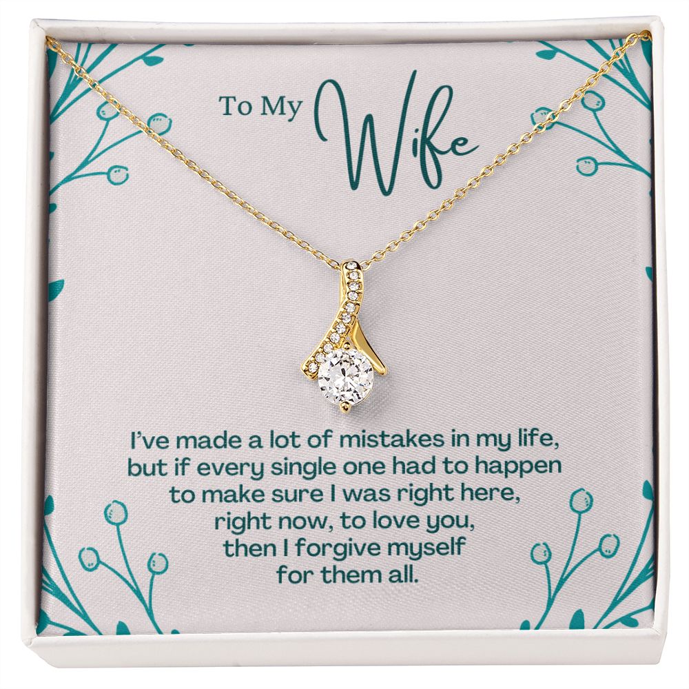 To My Wife Necklace Pendant Gift From Husband I've Made A Lot Of Mistakes With Message Card and Gift Box. Valentine's Day Gift For Wife Future Wife Alluring Beauty Necklace