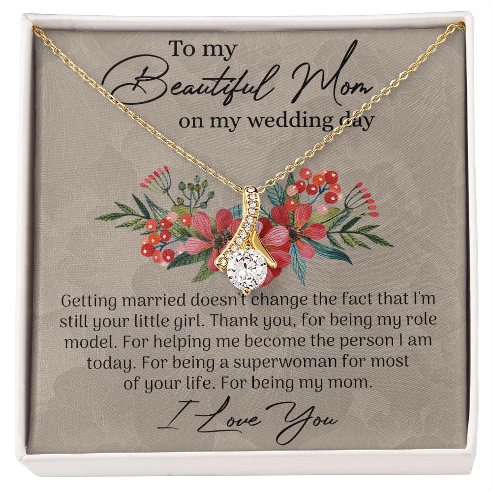 Mom Wedding Gift from Bride, Gift for Mom on Wedding Day, Mother of the Bride Necklace, Wedding Gift for Mom, Bride to Mom Gift Alluring Beauty Necklace