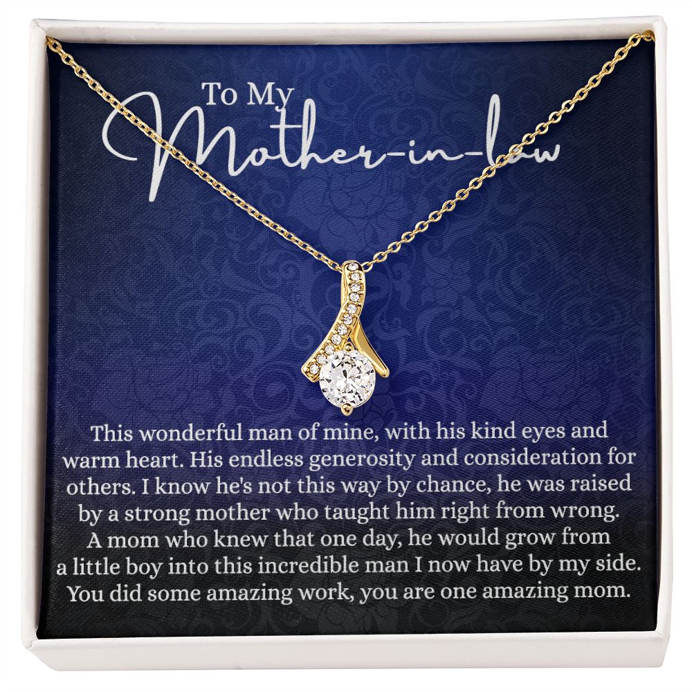 To My Mother in Law Necklace, Mother in Law Gift, Gift for Mother in Law Necklace Jewelry Gift to My Mother-in-law on Wedding Day Mother's day gift for Mother in Law Birthday gift Alluring Beauty Necklace