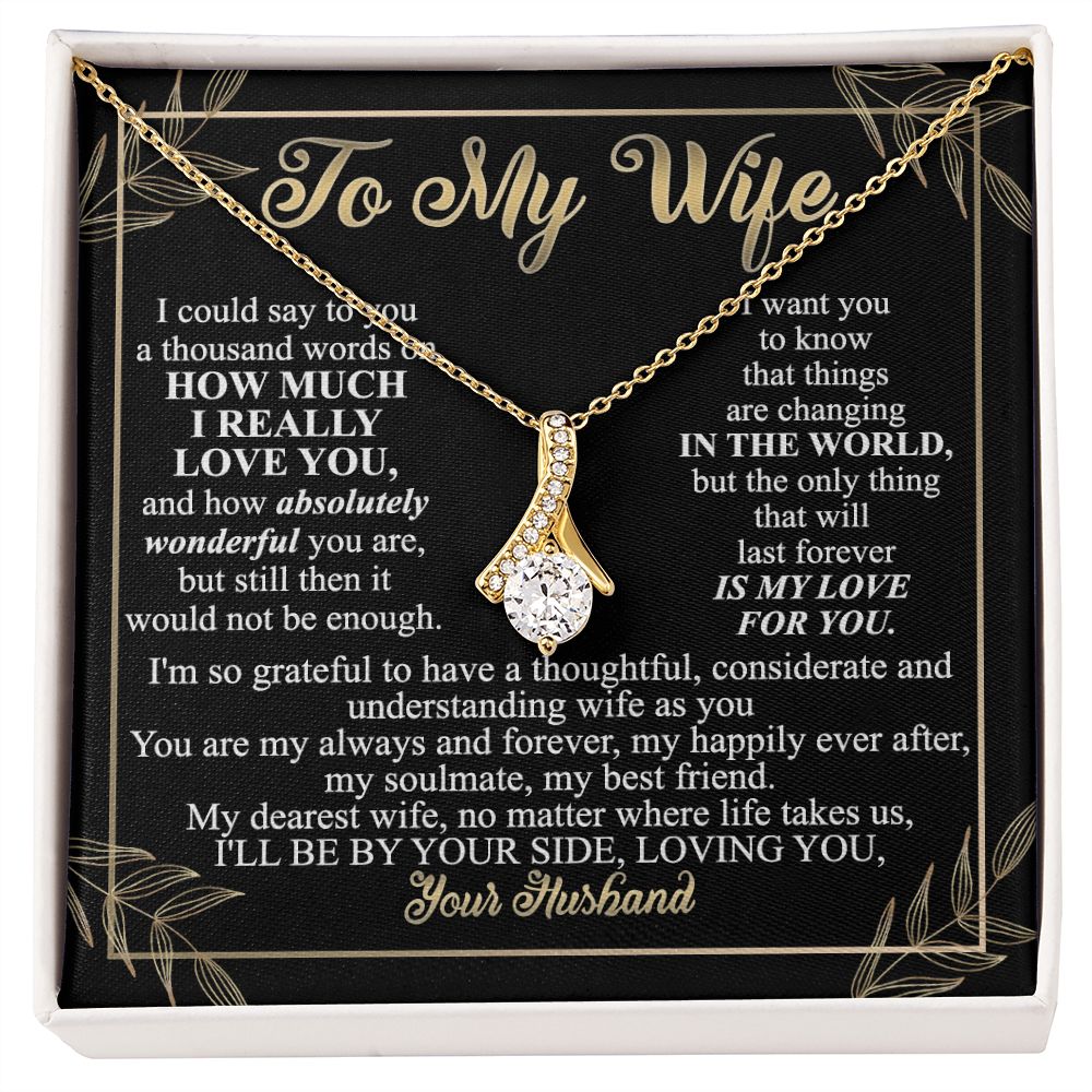 Birthday Gifts For Wife, Necklace Gifts For Wife From Husband, To My Wife Jewelry For Women , To My Wife Necklace  from Husband Wedding Anniversary Present For Wife, Beautiful Wife Jewelry Christmas13 Alluring Beauty Necklace