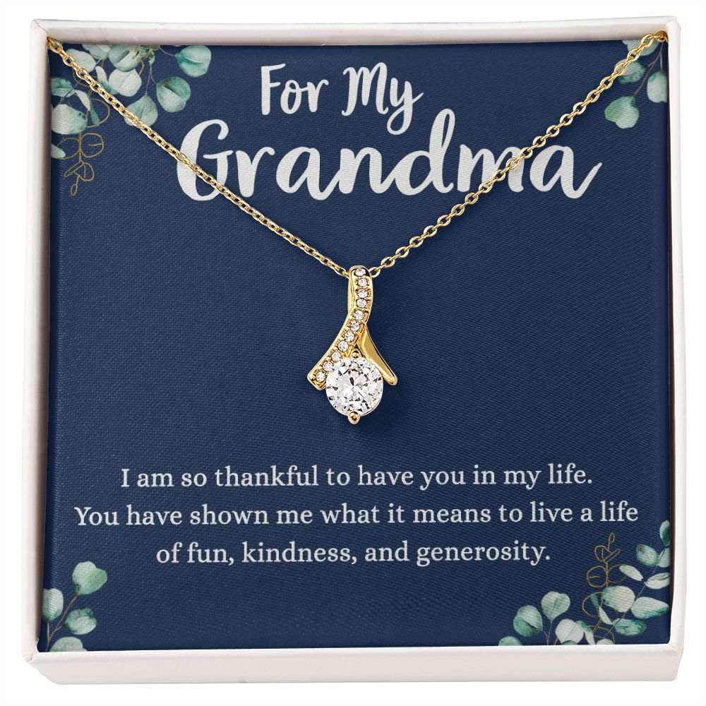 To My Grandma Necklace, Gift for Grandmother Necklace, Mothers Day Gift For Grandma Nana, Grandma Jewelry From Grandchildren GrandKids , Jewelry Box Gift For Grandma Grandmother4 Alluring Beauty Necklace