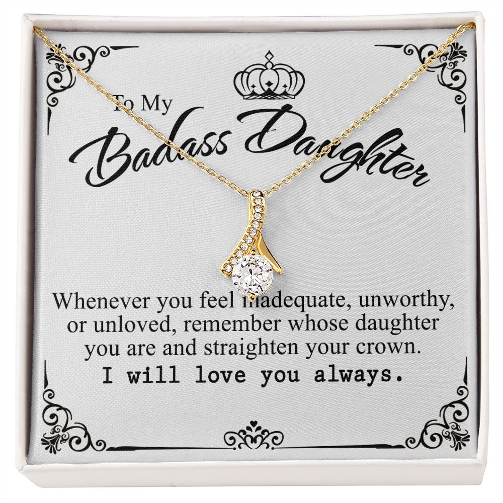 Bonus Daughter Gifts From Stepdad, Step Daughter Gifts From Stepmom, Stepdaughter Gifts From Stepdad, Father Stepdaughter Necklace, To My Bonus Daughter Necklaces, Christmas Gifts For Bonus7 Alluring Beauty Necklace