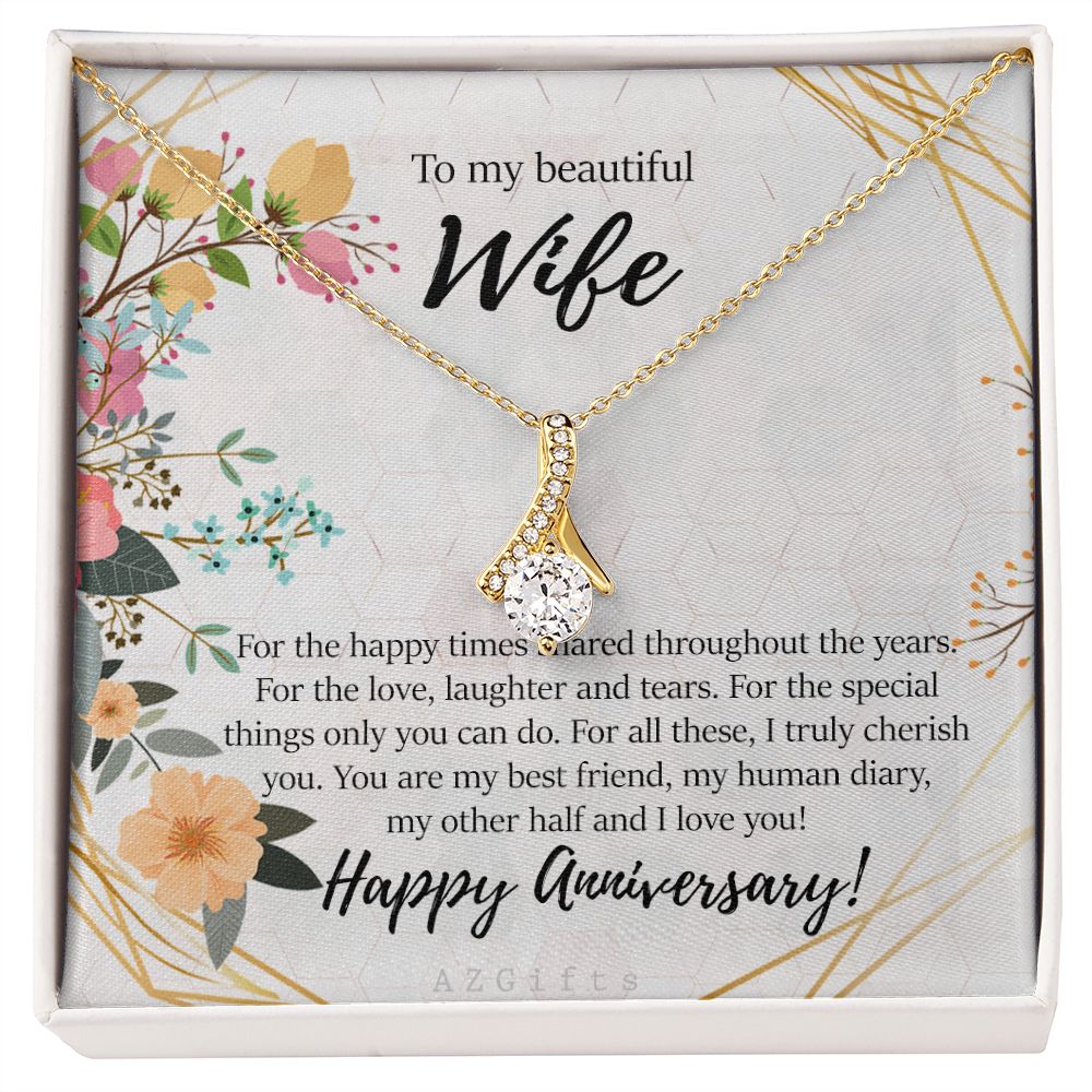To My Wife Necklace from Husband, Personalized Necklace for Women, Luxury Necklace for Wife from Man Men, Wedding Anniversary Present For Wife, Beautiful Wife Jewelry Christmas Birthday Gifts For Wife8 Alluring Beauty Necklace