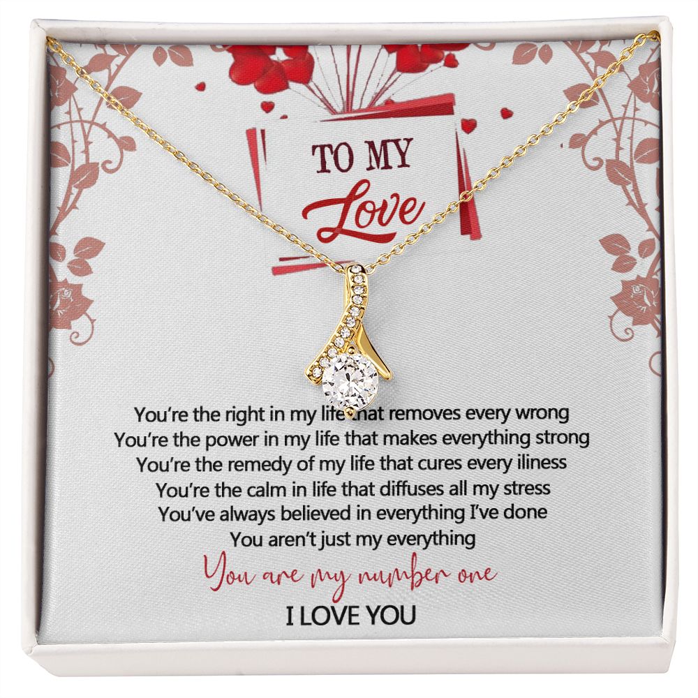 To My Love Interlocking Hearts Necklace With Box Message Card, Gift For My Love Alluring Beauty Necklace