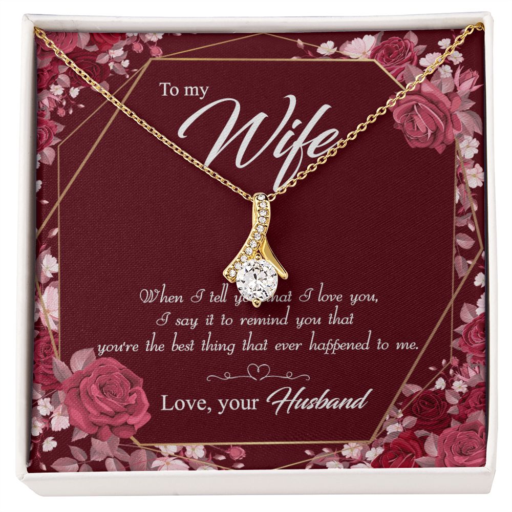 To My Wife Necklace Pendant Gift From Husbnd Habby Birthday Jewelry with Message Card and Gift Box. Wife Necklace Gift for Wife from Husband Valentine's Day Gift For Wife Future Wife Alluring Beauty Necklace